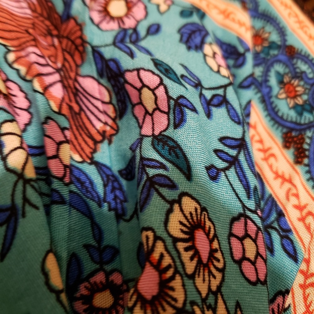 LAST 1 3X Boho blue gypsy rayon floral maxi dress - Picture 8 of 8